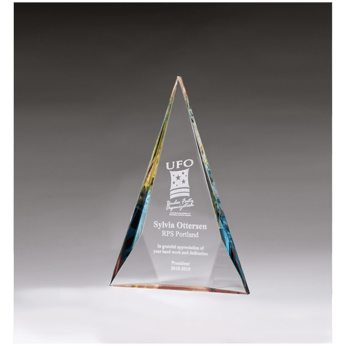 7 1/8" x 10" x 1 1/8" (Tapered) Diamond Series Crystal with Prism-Effect