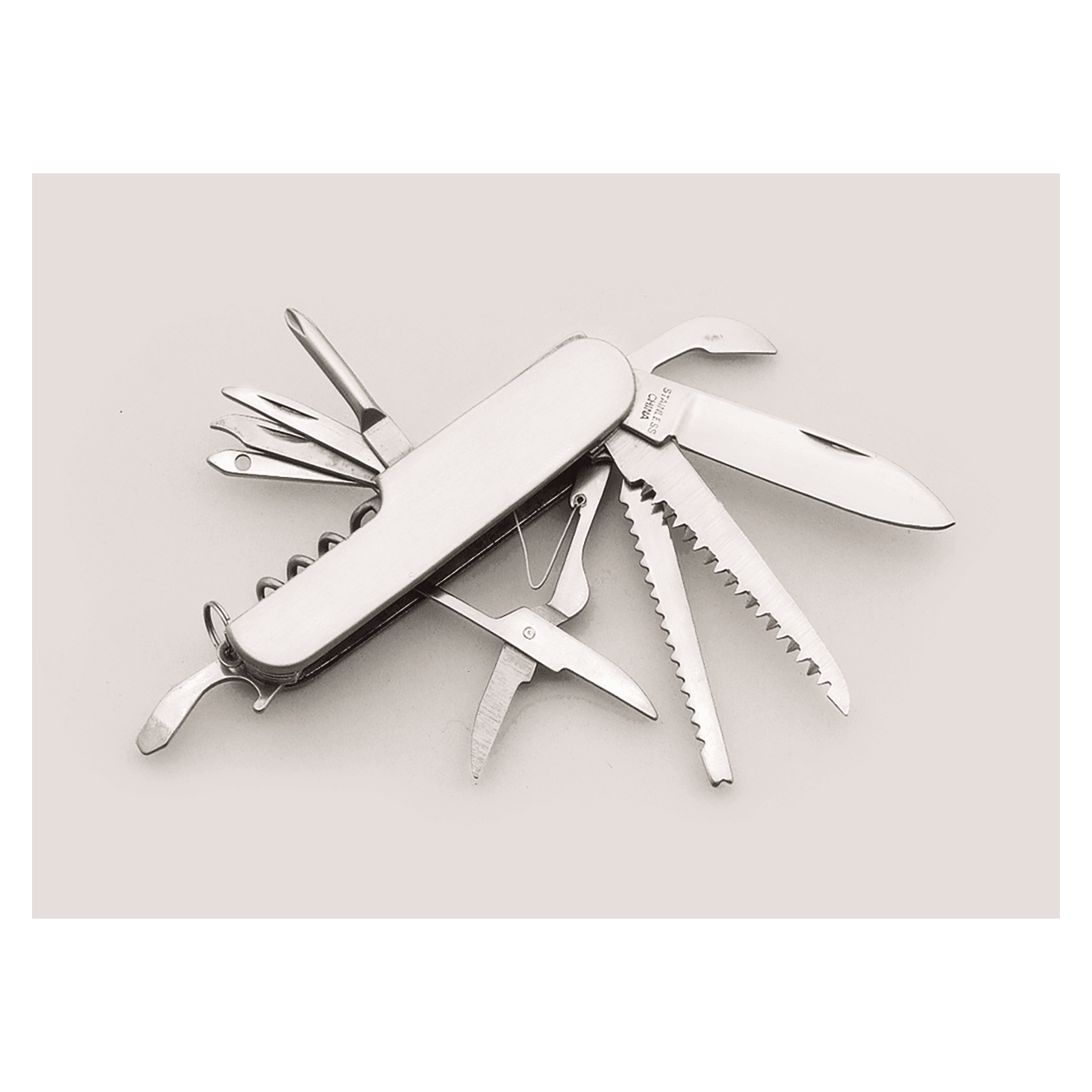 3/4" x 3 1/2" 11-Function Stainless Steel Pocket Knife